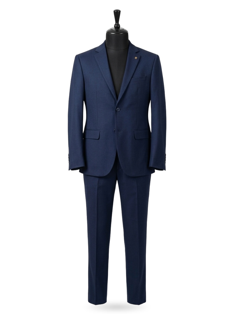 Classic Midnight Navy Two-Piece Wool Suit